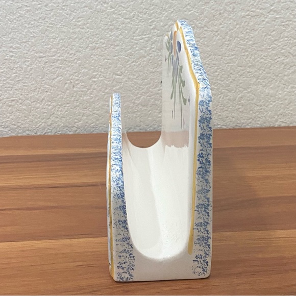 HandPainted Deers Playing Under The Sun Ceramic Office Table Desk Letter Holder - Picture 4 of 15